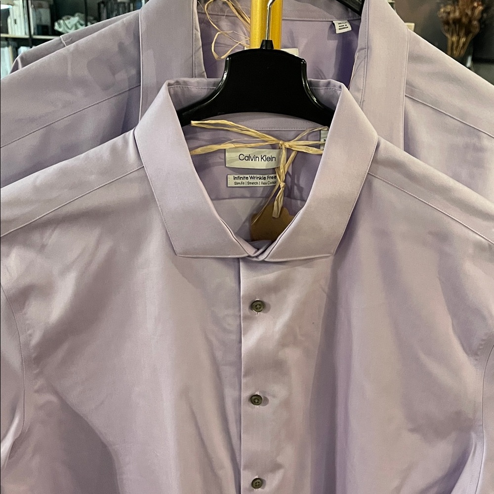 Calvin Klein Men's Light Purple Dress Shirt